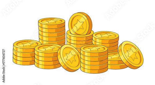 Stacks of Gold Coins.