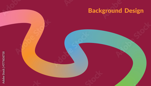 Abstract Gradient Swirl on Deep Red Background with Text curve wave