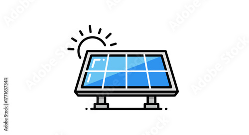 Solar panel absorbing sunlight to generate clean energy for a sustainable environment, combating climate change.