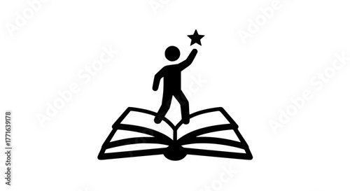 Dream reach black white icon 