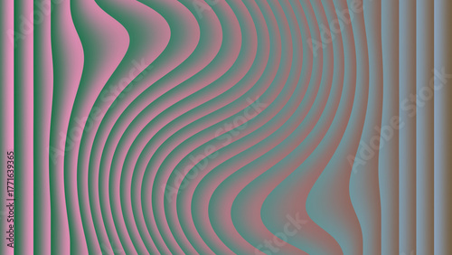 Vibrant Wavy Lines in Pink Blue and Green Gradient