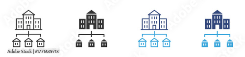 Company Subsidiary icon set, vector illustration . 