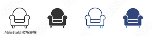 Armchair icon set,  home furniture icon,  vector illustration .