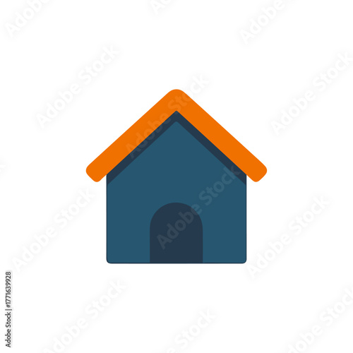 Pet hut icon logo flat vector design