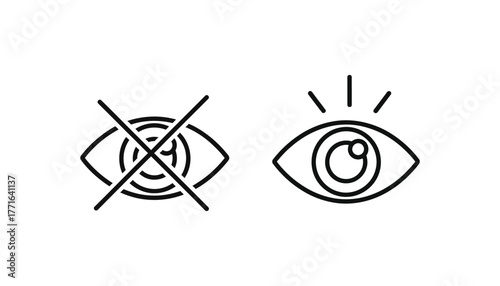Eye symbol ,outline hidden vector icon, hide icon eye