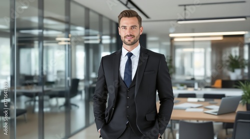 Wallpaper Mural Professional business portrait corporate office photography modern workspace front view confidence and leadership Torontodigital.ca