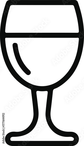 Wine glass outline icon
, Black outline icon of a wine glass. Represents drinking, celebrations, parties, or beverages. Simple and elegant vector design.
