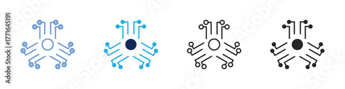 Neural Network Icon Collection Featuring Multiple Styles