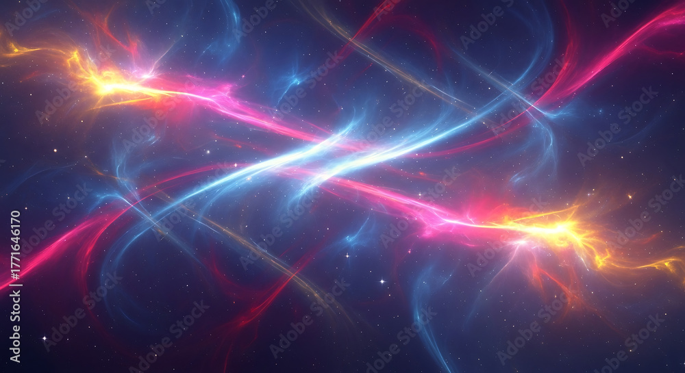 Fototapeta premium Abstract Energy Flux Captivating Digital Art of Intertwined Light and Cosmic Dynamics