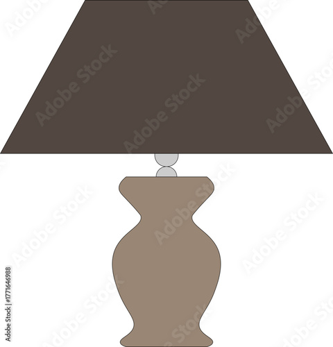 Stylized Table Lamp Illustration, Minimalist Home Decor