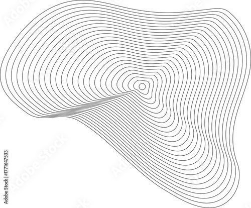 Liquid shape made of lines with blend effect. Modern design