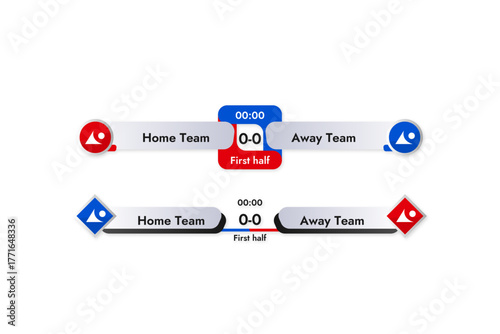 Sports broadcast banner text game score team sport