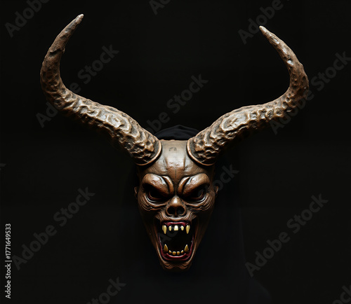 Demon head on dark background