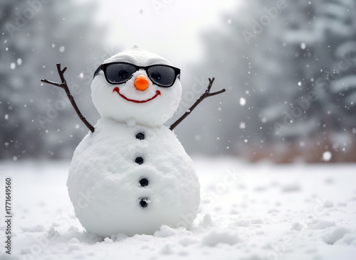 Snowman with sunglasses