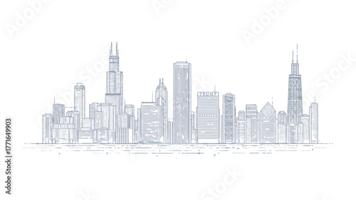 Urban Symphony: An elegant sketch captures a city's majestic skyline, a symphony of architectural prowess standing tall and proud.