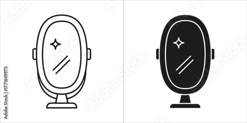 Illustration of a mirror, , suitable for beauty, reflection, or interior design