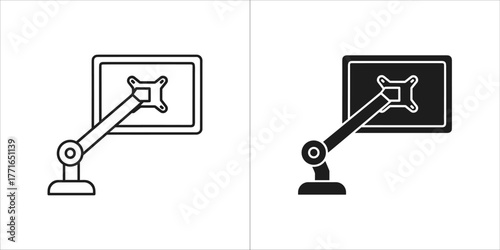 Illustration of a monitor arm, highlighting its ergonomic design and functionality