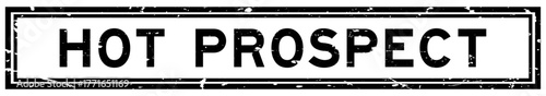 Grunge black hot prospect word square rubber seal stamp on white background