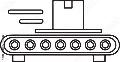 Factory production line conveyor belt with boxes moving seamlessly industrial manufacturing process technology