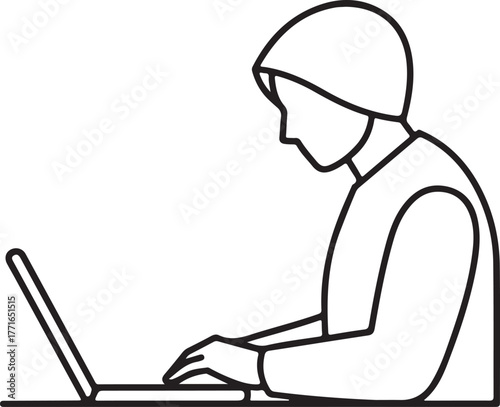 person working on a laptop computer typing hands focused on screen