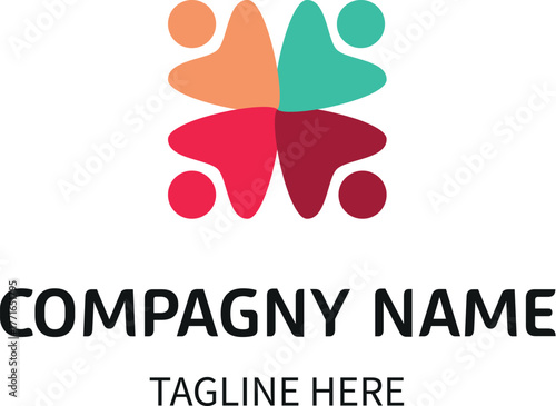 Logo social silhouette humain