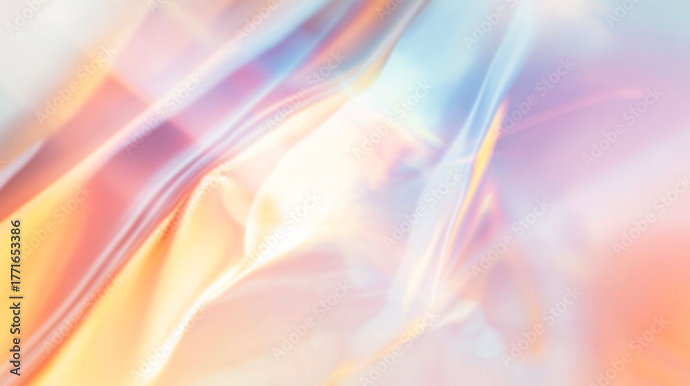 Obraz premium やわらかな光が流れるホログラフィック背景