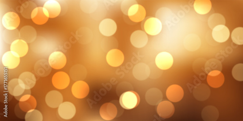 Christmas banner with golden bokeh lights design
