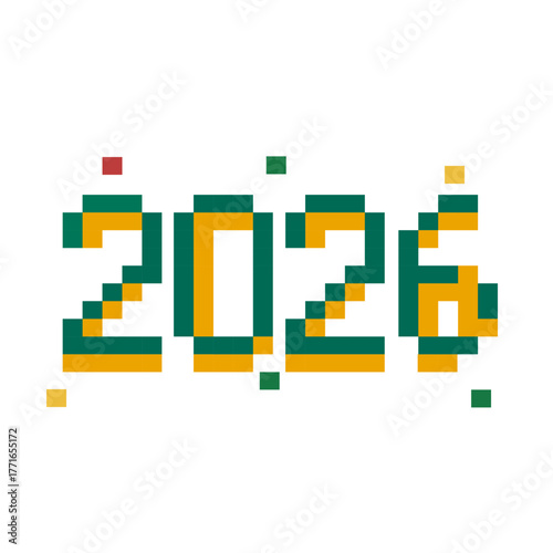 Pixel art 2026 typography