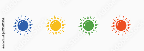 Sunlight Icon Set Color Multiple Style Collection