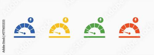 Low Speed Icon Set Color Multiple Style Collection