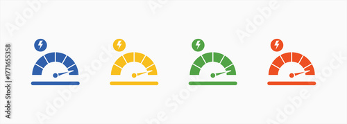 Full Speed Icon Set Color Multiple Style Collection