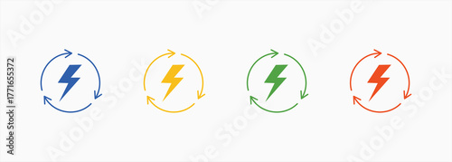 Energy Icon Set Color Multiple Style Collection