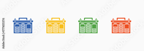 Battery Icon Set Color Multiple Style Collection