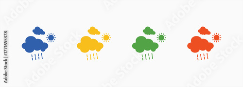 Weather Icon Set Color Multiple Style Collection