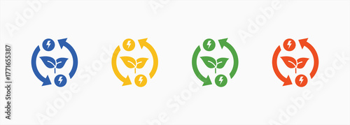 Natural Process Icon Set Color Multiple Style Collection