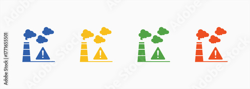 Air Pollution Icon Set Color Multiple Style Collection
