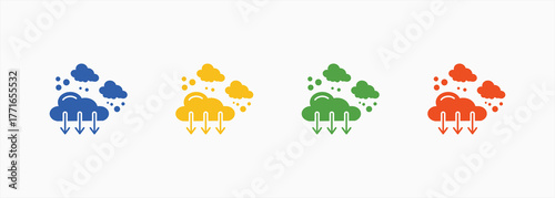 Carbon Emission Icon Set Color Multiple Style Collection