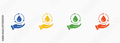 Save Water Icon Set Color Multiple Style Collection