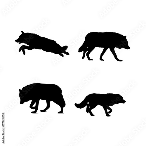 wolf vector art template