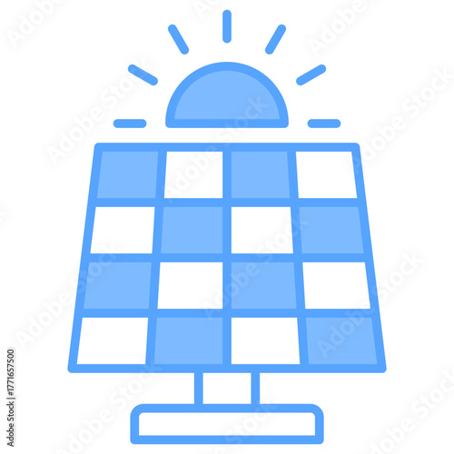 Solar Panel Blue Icon