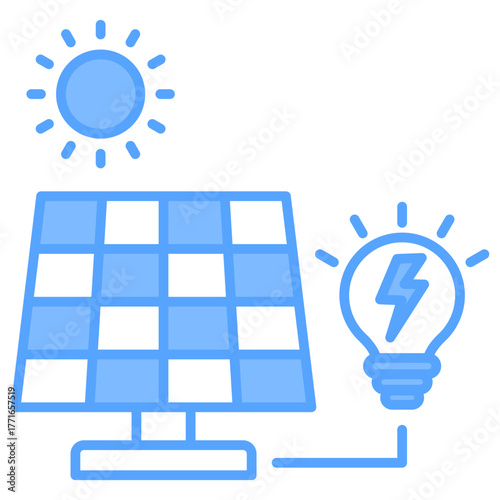 Photovoltaic Blue Icon