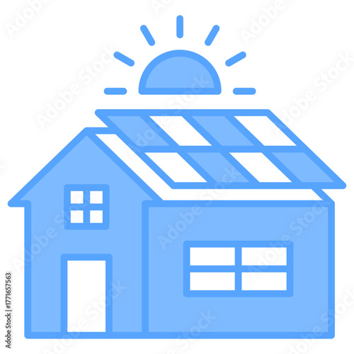 Solar Cell Blue Icon