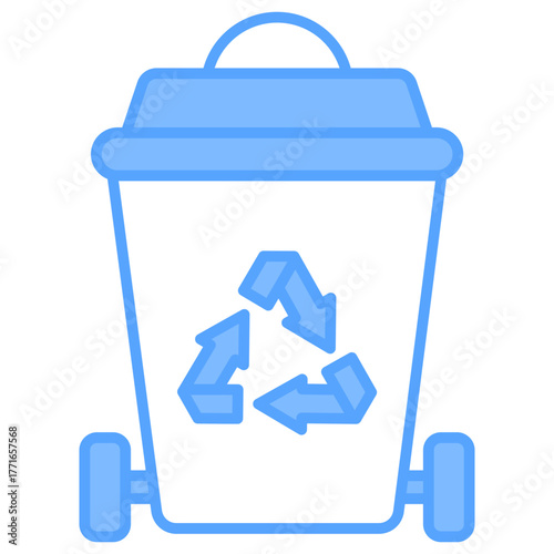 Trash Bin Blue Icon