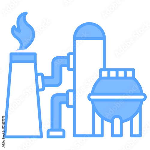 Gas Production Blue Icon