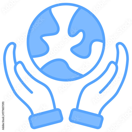 Save The Planet Blue Icon