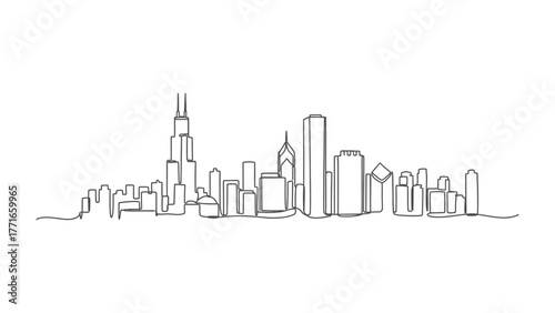 Urban Tapestry: A minimalist sketch of an iconic cityscape against the crisp backdrop, conveying a sense of the city's essence through clean lines and simplified forms.