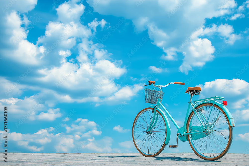 Fototapeta premium 青空に佇む自転車