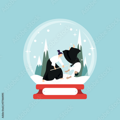 Aïkido boule à neige de Noël 