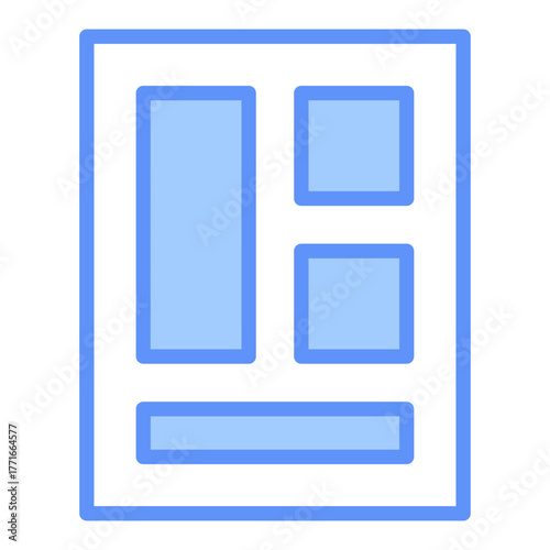 Template Outline Blue Color Icon