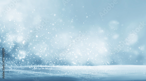 青白い光に包まれた雪の幻想的な風景（冬・背景）